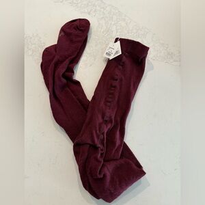 Burgundy Bonpoint Pointelle Tights - Sz 36